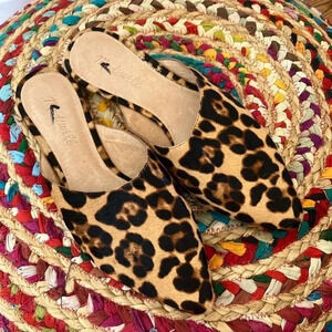 Madewell Leopard Cheetah  Calf Hair Mules